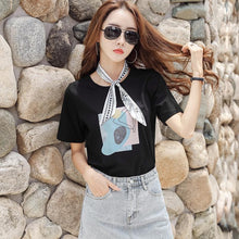 Load image into Gallery viewer, Factory Direct sales 2021 summer new Korean style women&#39;s clothing loose round neck print short-sleeved T-shirt women&#39;s tops wholesale 5068