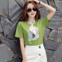 Load image into Gallery viewer, Factory Direct sales 2021 summer new Korean style women&#39;s clothing loose round neck print short-sleeved T-shirt women&#39;s tops wholesale 5068