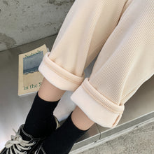 Load image into Gallery viewer, Autumn and winter 2019 light core flannelette children&#39;s lace up and suede chenille Harun small foot radish large casual grandma&#39;s pants