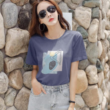 Load image into Gallery viewer, Factory Direct sales 2021 summer new Korean style women&#39;s clothing loose round neck print short-sleeved T-shirt women&#39;s tops wholesale 5068