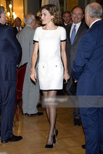 Load image into Gallery viewer, 欧洲站2019秋季明星走秀款高端女装职业裙时尚白色修身气质连衣裙
