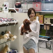 Load image into Gallery viewer, 2020新款潮ins白色春秋连帽卫衣女薄款宽松韩版套头cec外套上衣