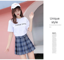 Load image into Gallery viewer, QRWR Summer Women Skirts 2020 New Korean High Waist Plaid Mini Skirt Women School Girls Sexy Cute Pleated Skirt with Zipper