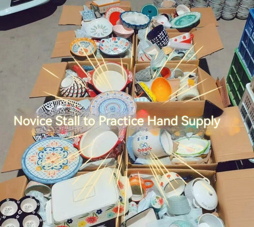 Stall ceramic sundries wholesale 10 yuan 3 samples stall supply household Rice Bowl night market stall ceramic bowl dish